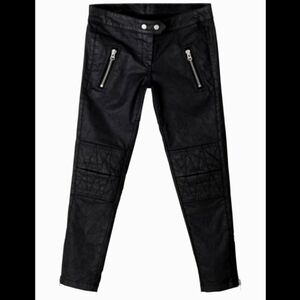 Isabel Marant Black Straight Leg Moto Pants